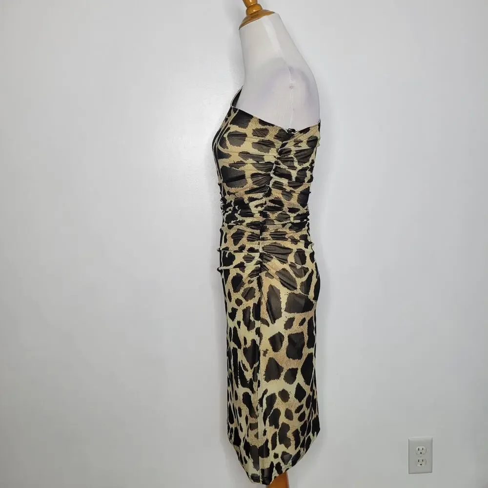 Joseph Ribkoff One Shoulder Bodycon Dress Animal Print Sexy Night Out Women 2 - Picture 4 of 12